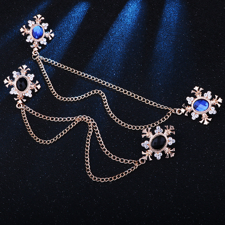 Multi-color rhinestone cross pin
