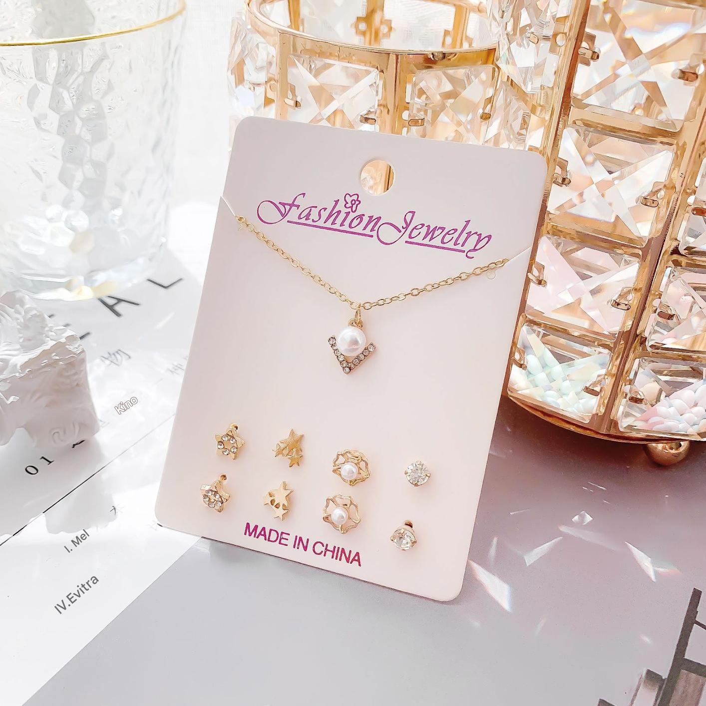 Close up of festive jewelry set