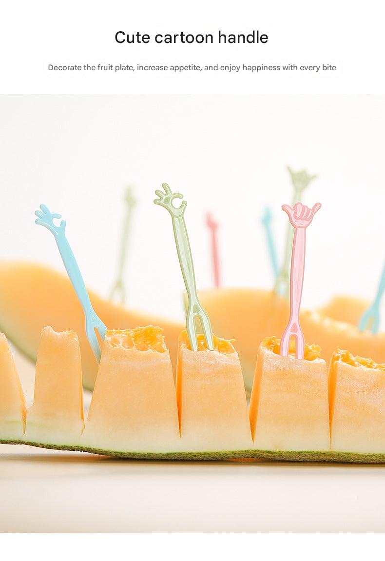 image showing the usage of disposable fruit forks