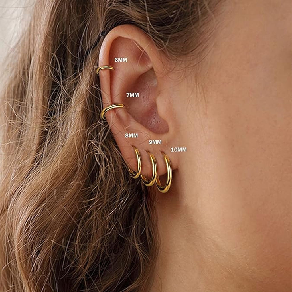 Trendy geometric earrings set in gold color image 2