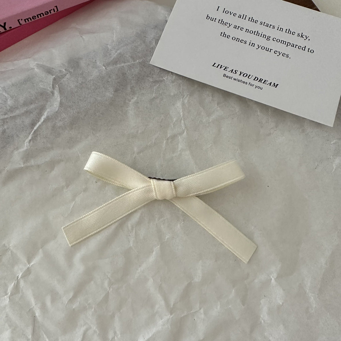Cute white bow hair clip for kids