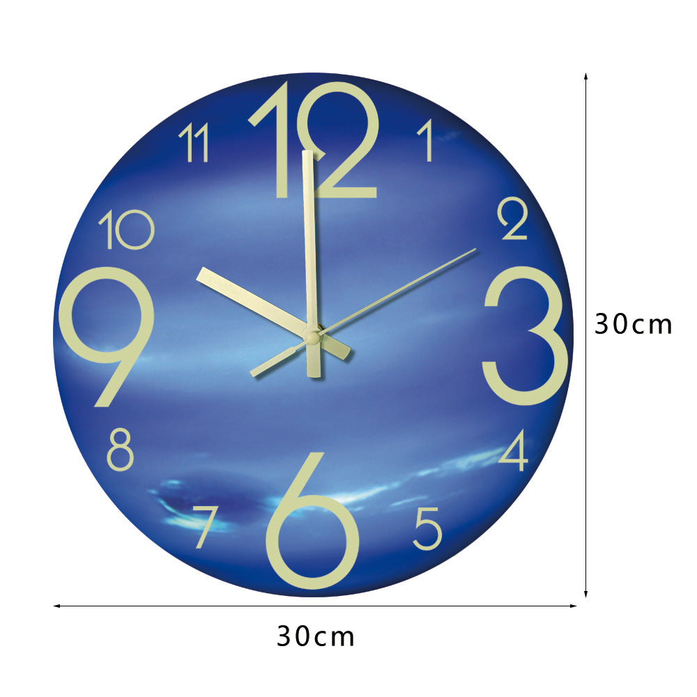 Silent moon phase clock with wooden texture