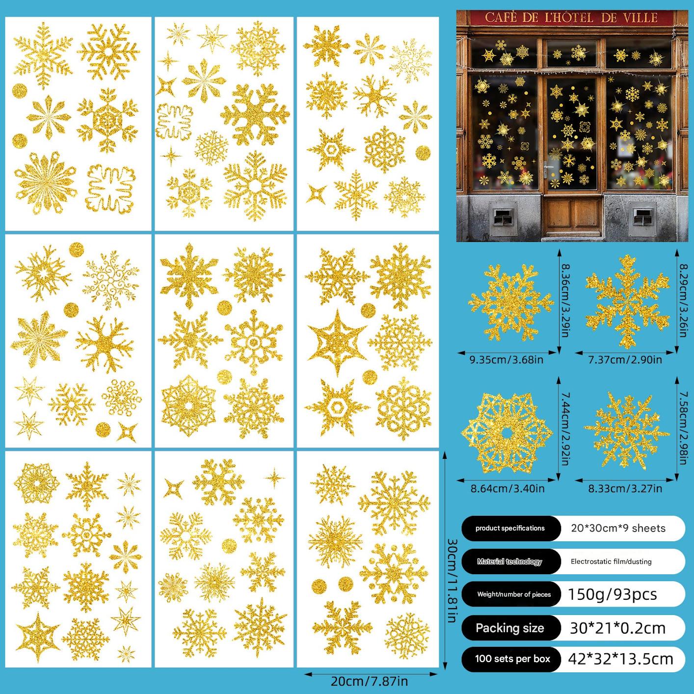 Reusable holiday decorations for glass surfaces