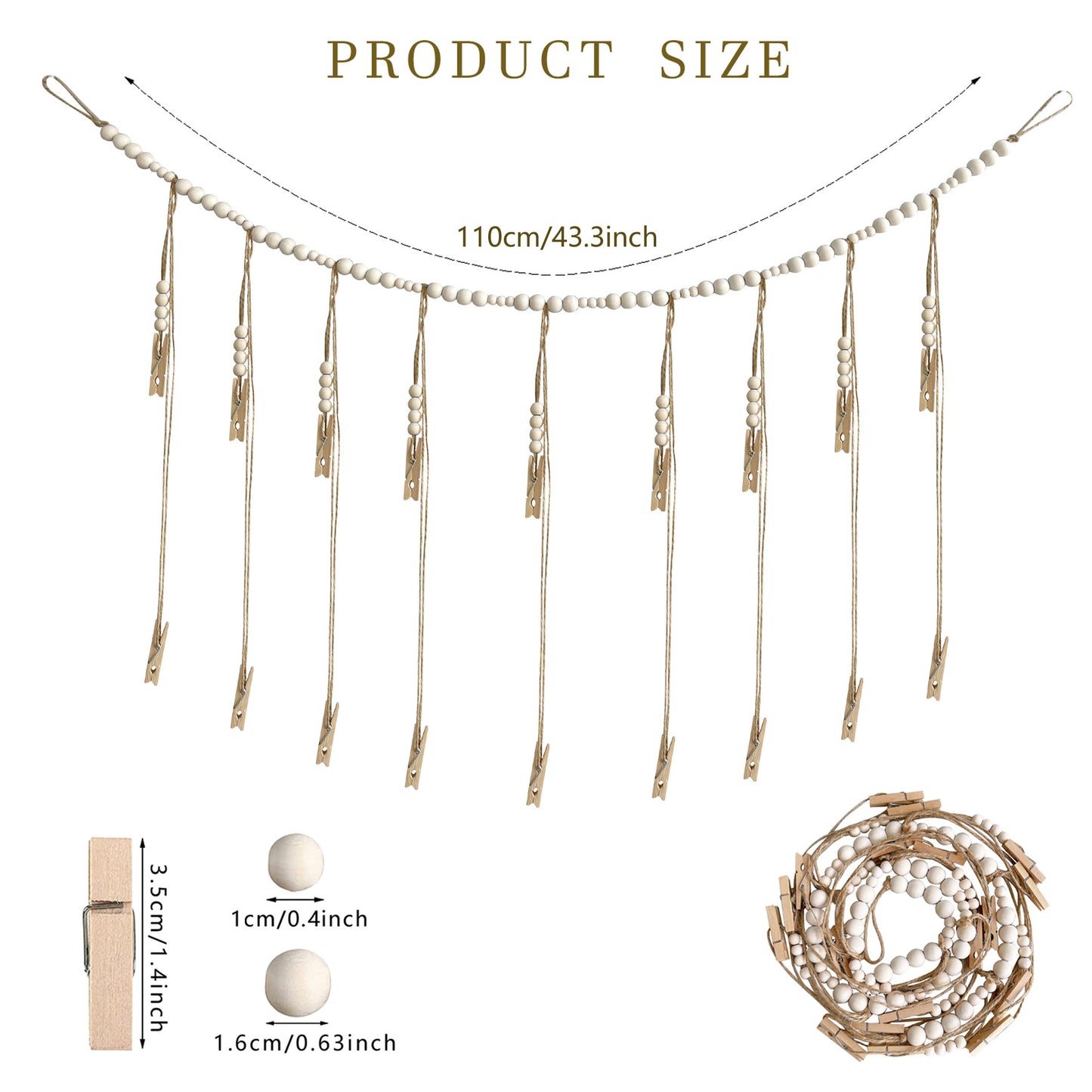Home decor with wooden bead string image 4