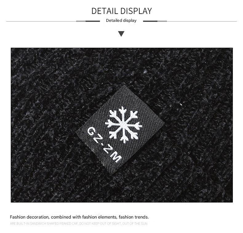 Men's winter knit hat in black color