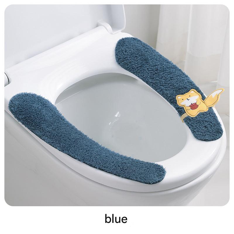 Various color options of plush toilet seat covers
