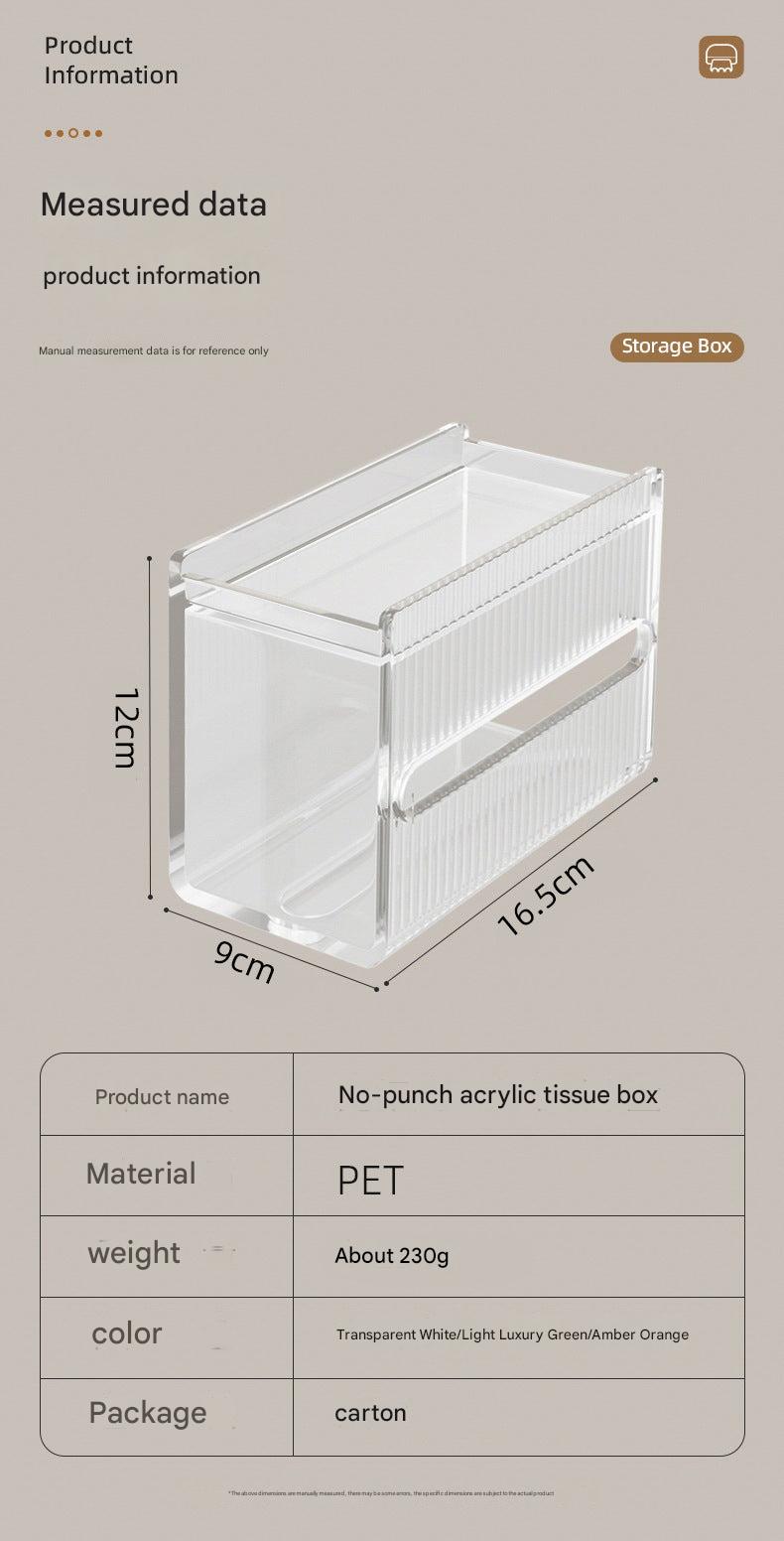 Wall-mounted tissue holder in kitchen