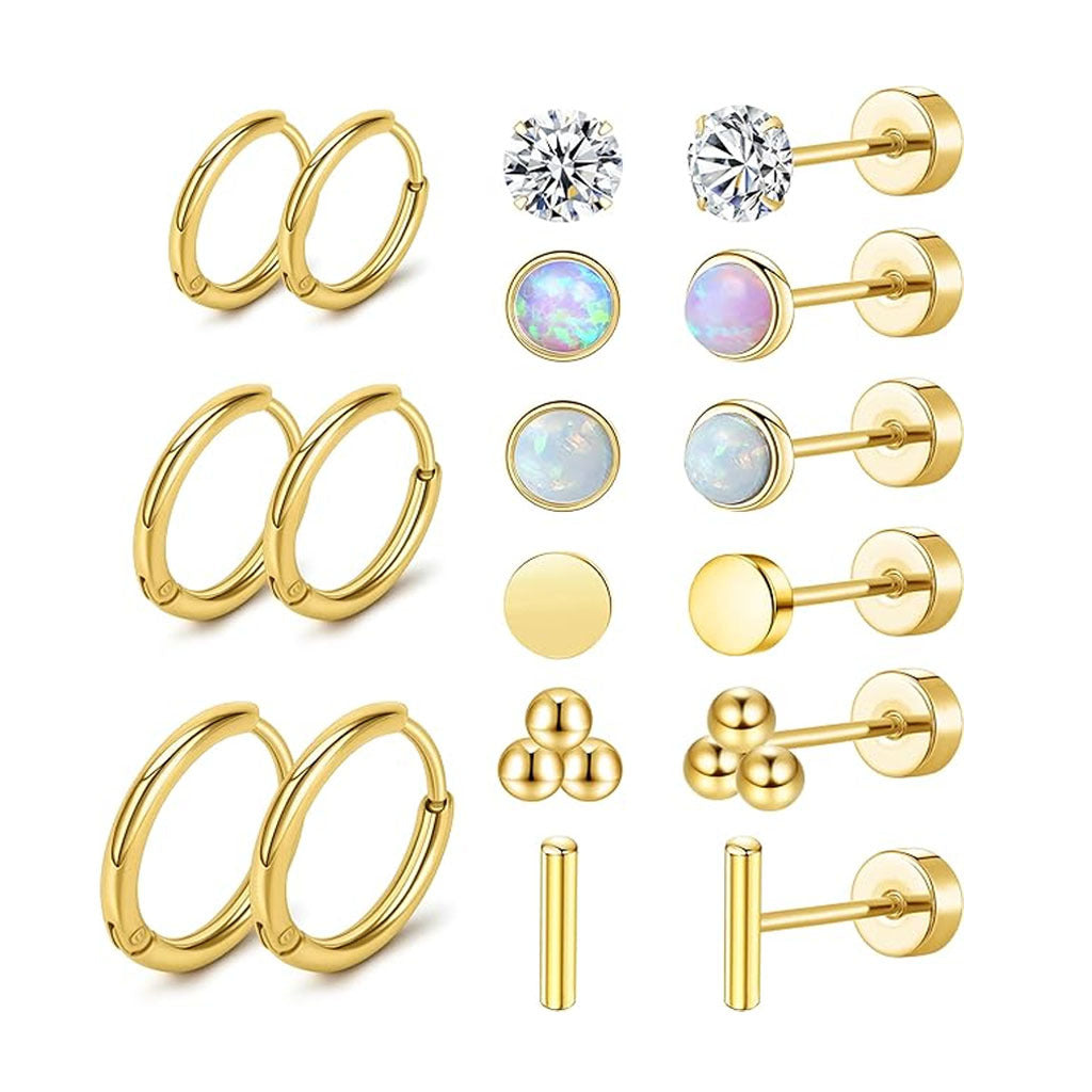 Zirconia stud earrings in silver color