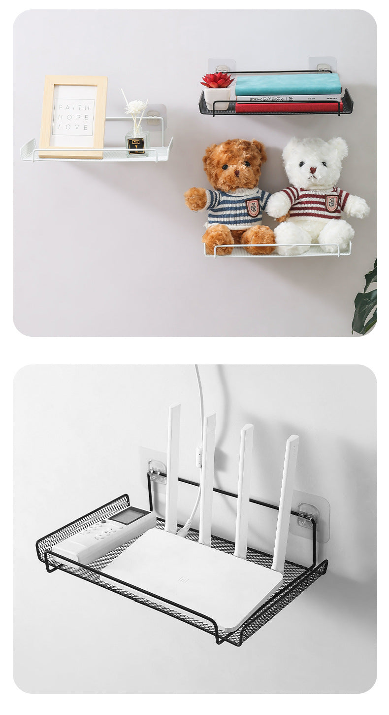 Wall-mounted router shelf in living room