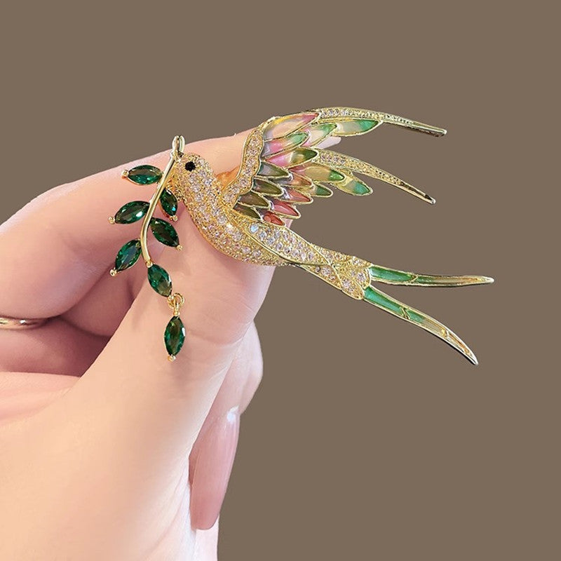 Elegant Zirkon Bird Brooch image 1