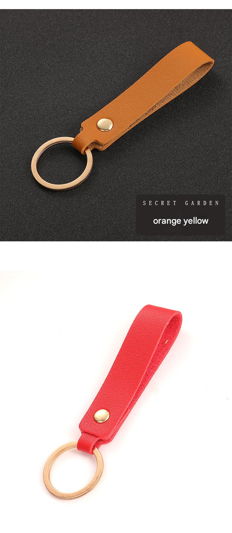 Stylish PU Leather Keychain in black