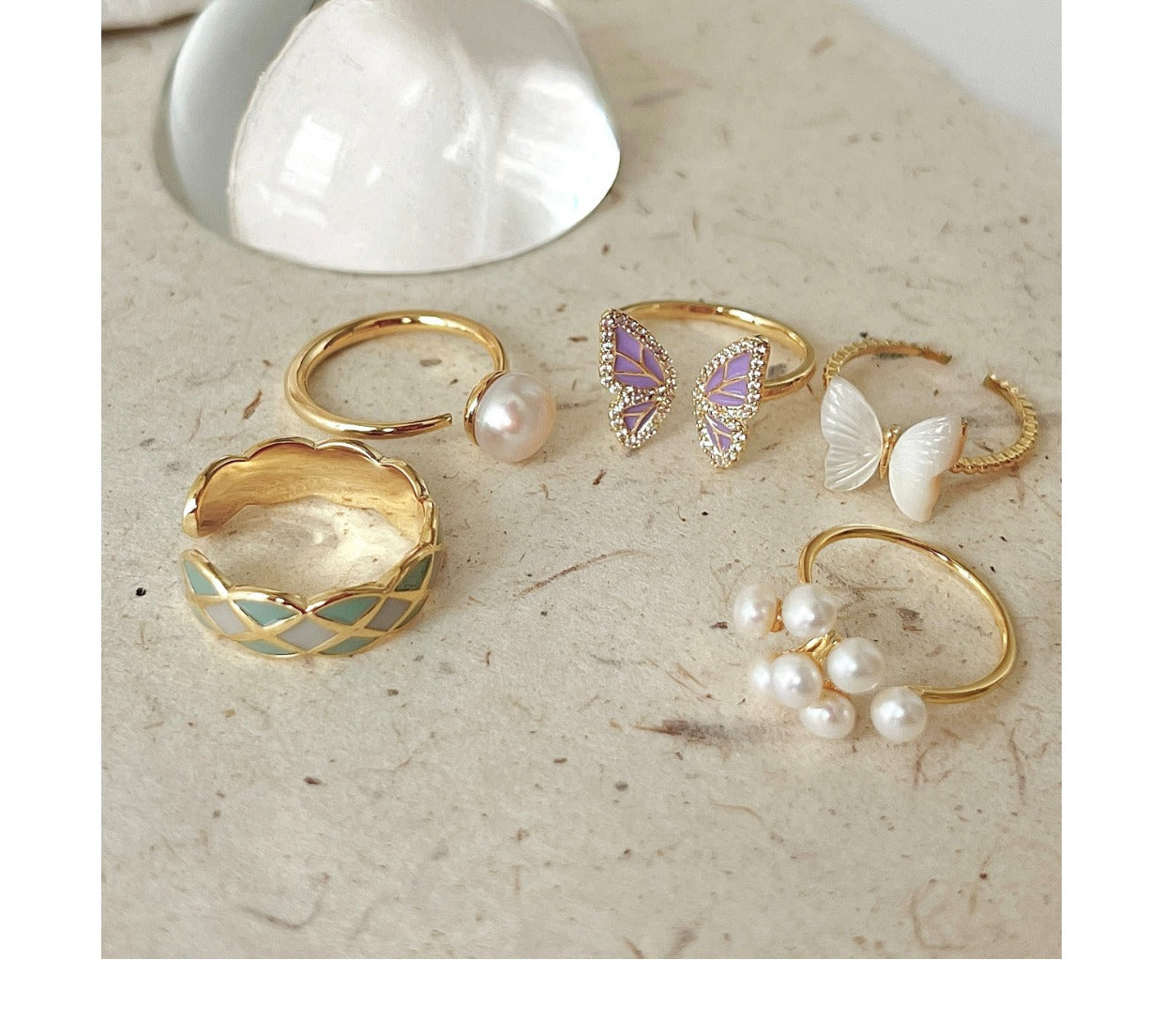 Vintage butterfly design open ring - image 2
