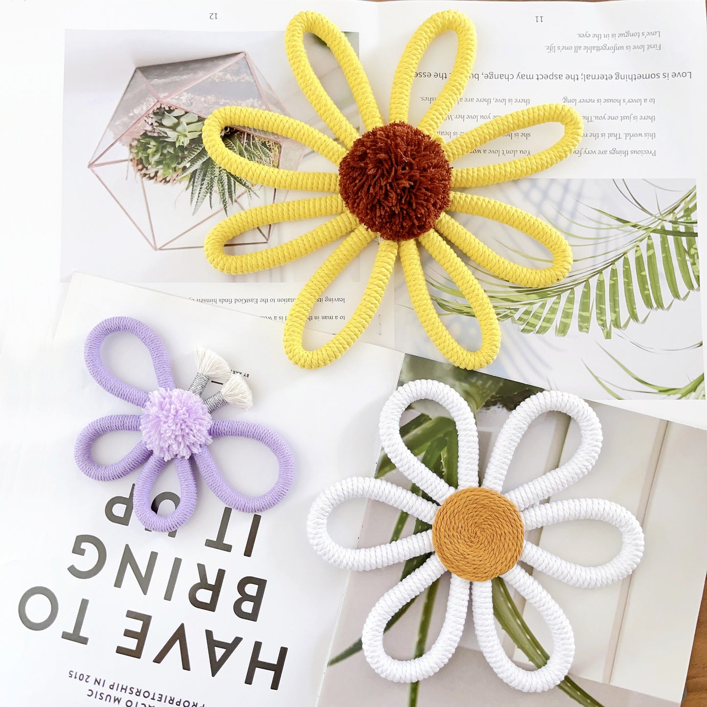 Bohemian daisy wall hanging for kids room