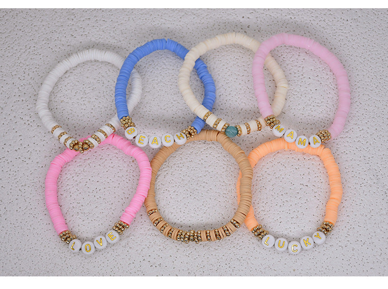 Fashionable clay bracelet on a white background - image 8