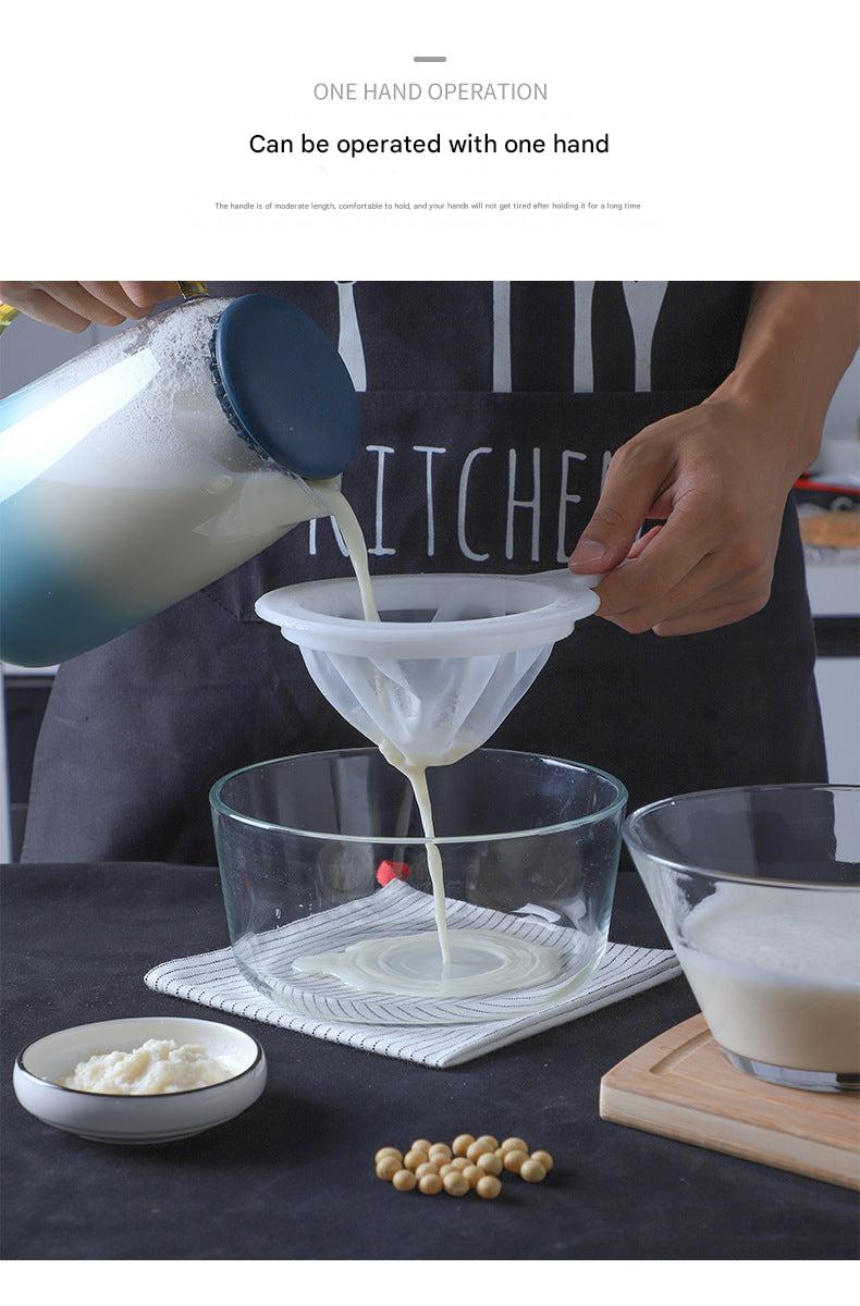 Durable plastic strainer for soups and beverages