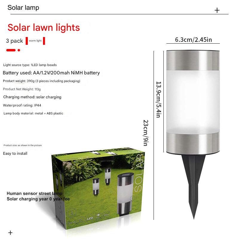 Solar outdoor garden light in a landscape