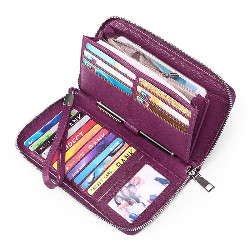 RFID wallet for women in light blue