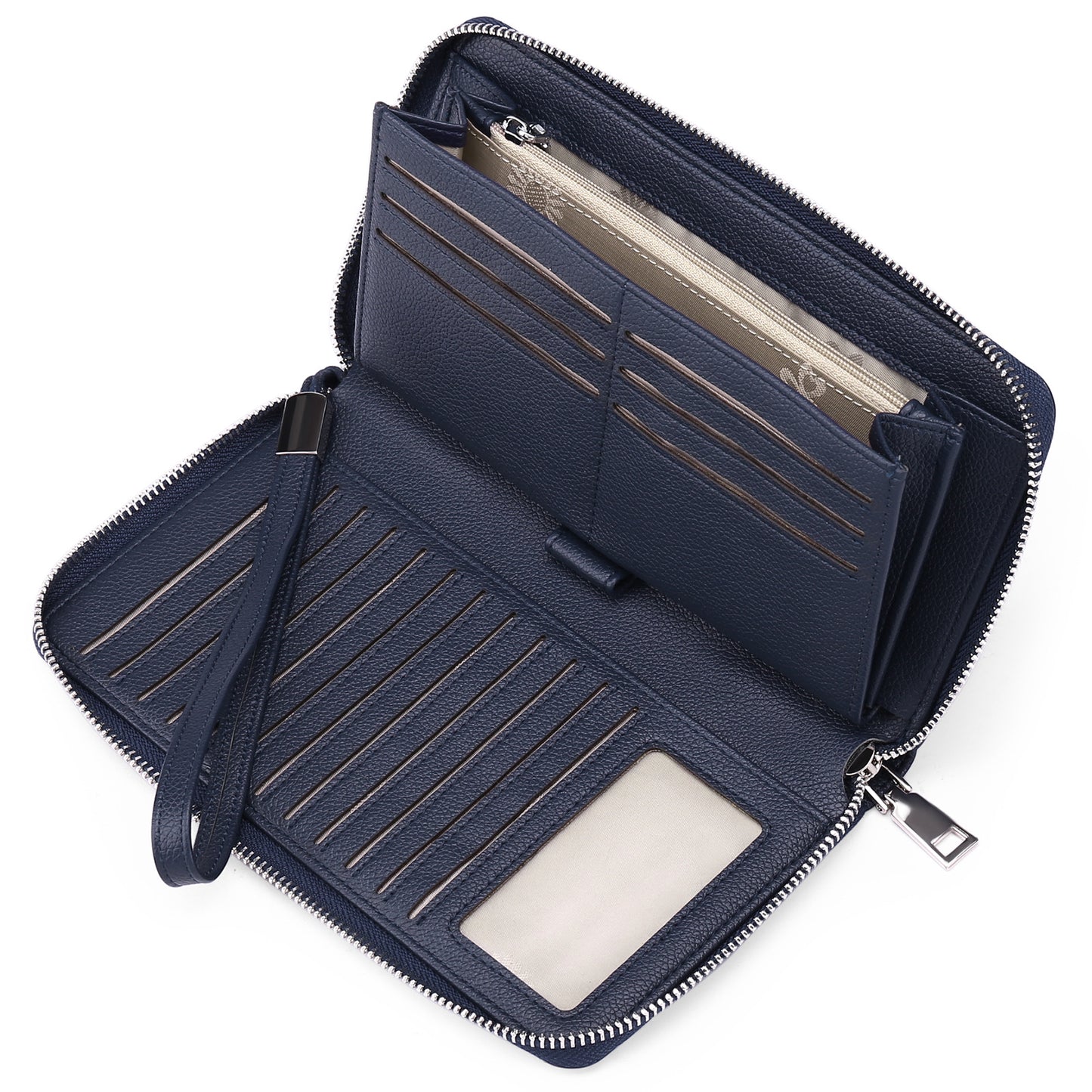 RFID wallet for women in deep blue