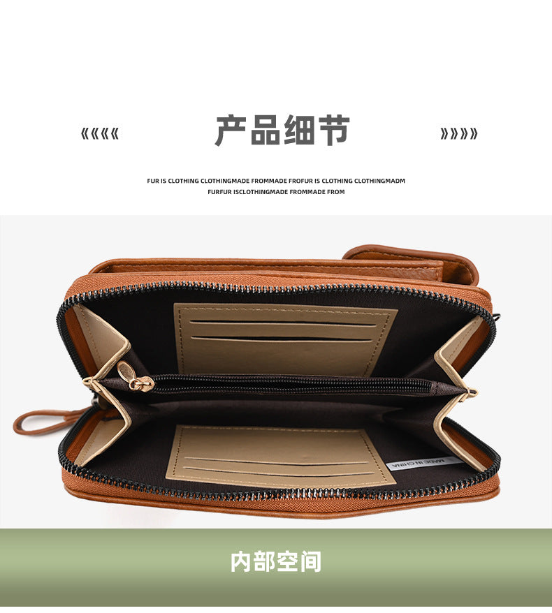 Women's crossbody wallet brown