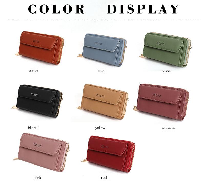 Green PU handbag with multiple compartments