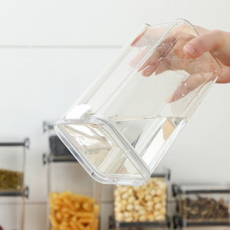 transparent food storage container for grains