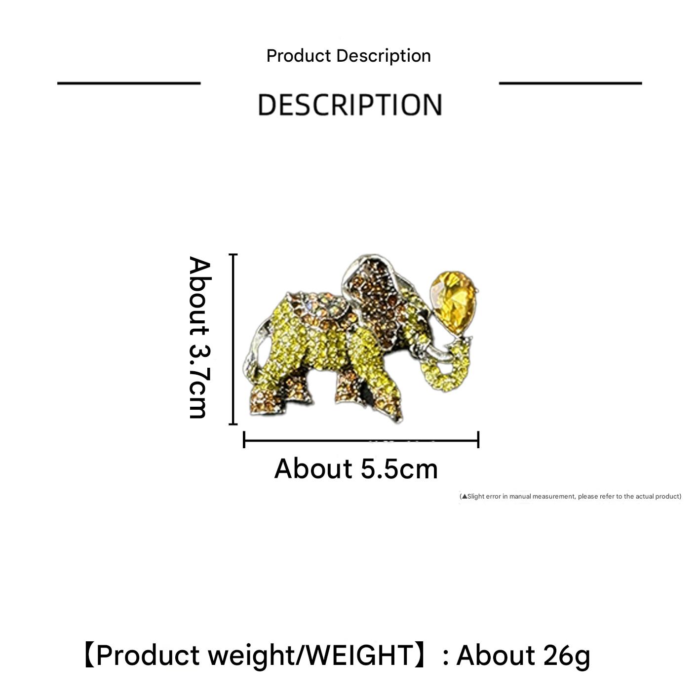 elephant brooch with rhinestones image 1