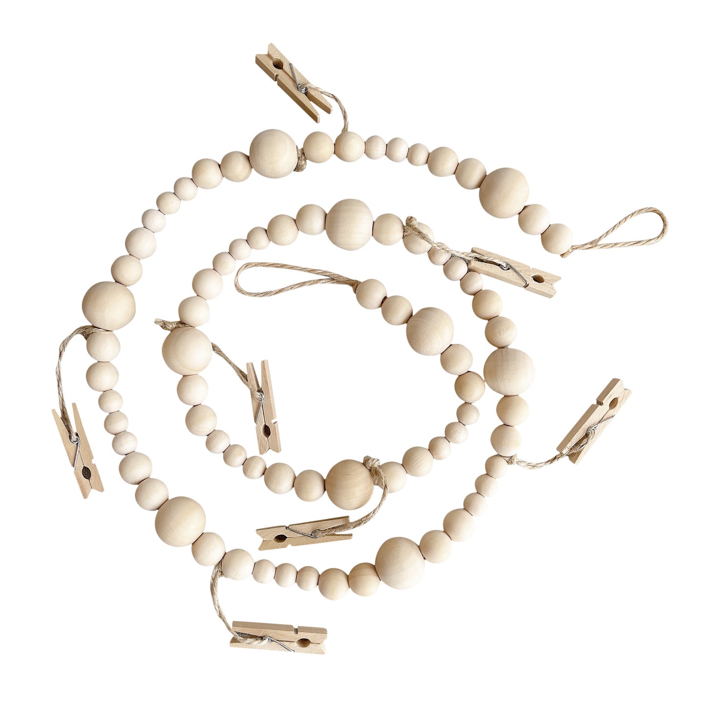 Wooden bead photo display hanging decor image 1