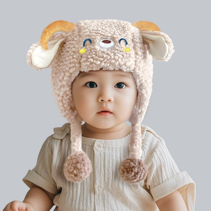 Cute plush baby winter beanie hat 1