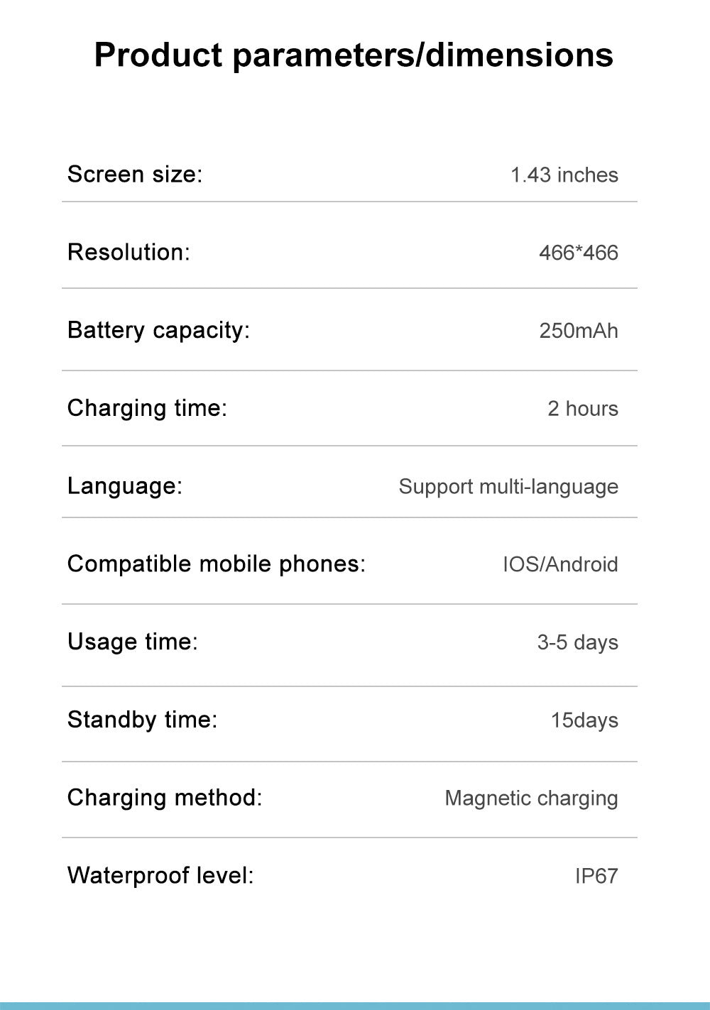 ZW60 Smartwatch AMOLED Display Front View