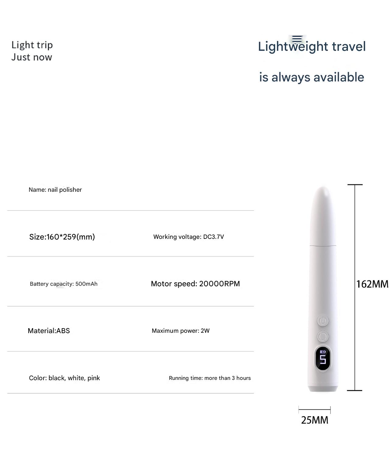 Compact LED Nail Care Electric Manicure Machine Image 1