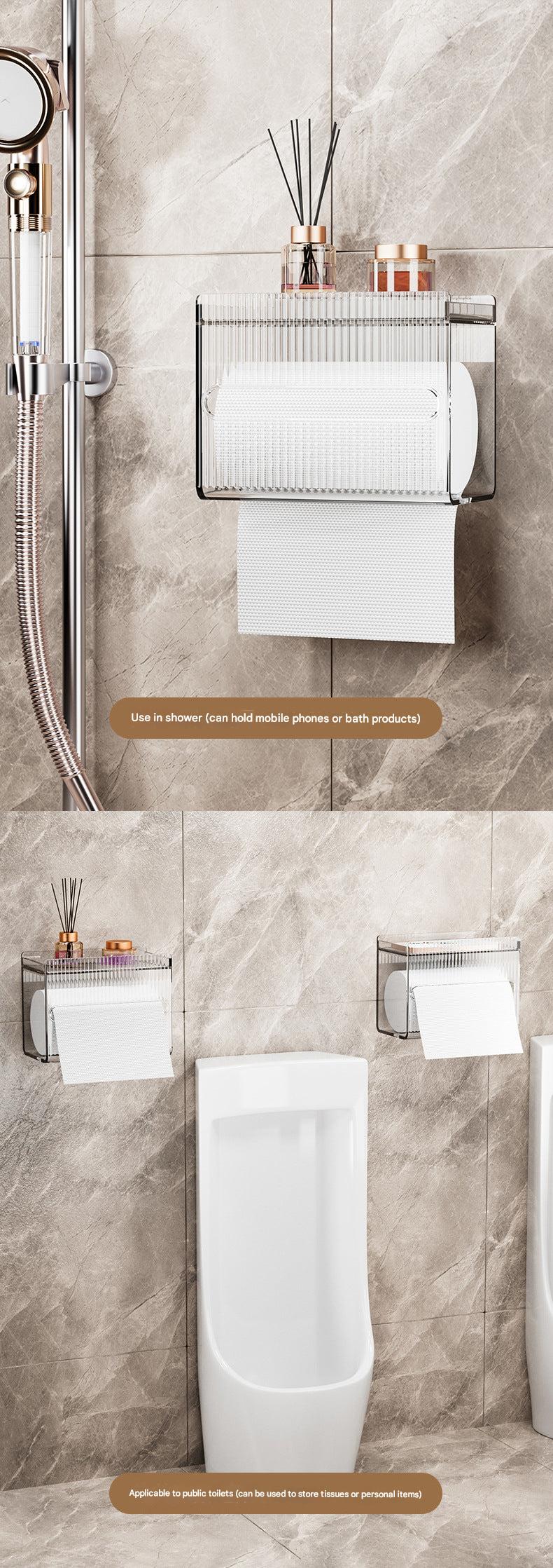 Wall-mounted tissue holder in kitchen