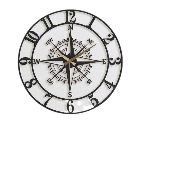 Oversized compass wall clock design