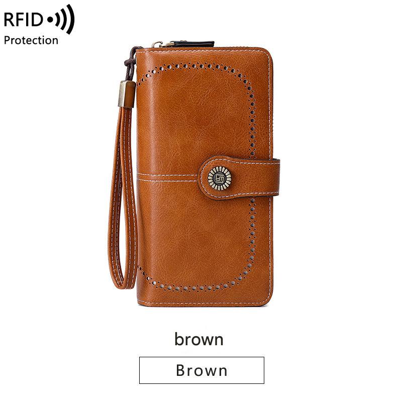 stylish pink RFID wallet
