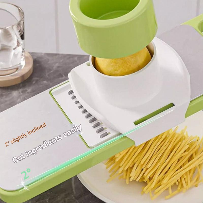 grater showing different vegetable textures