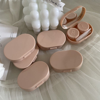 Compact contact lens case with mirror - easy to use