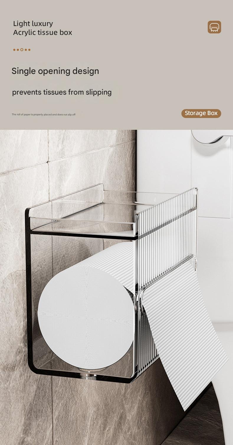 Wall-mounted tissue holder in kitchen