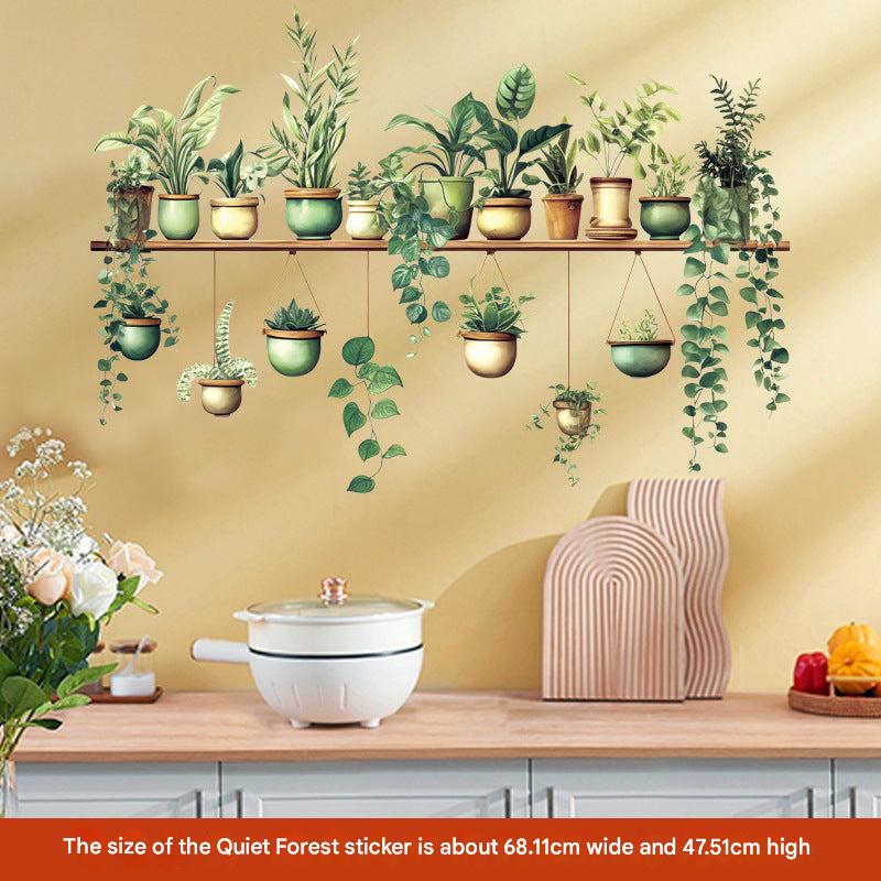 Self-adhesive plant sticker for bedroom