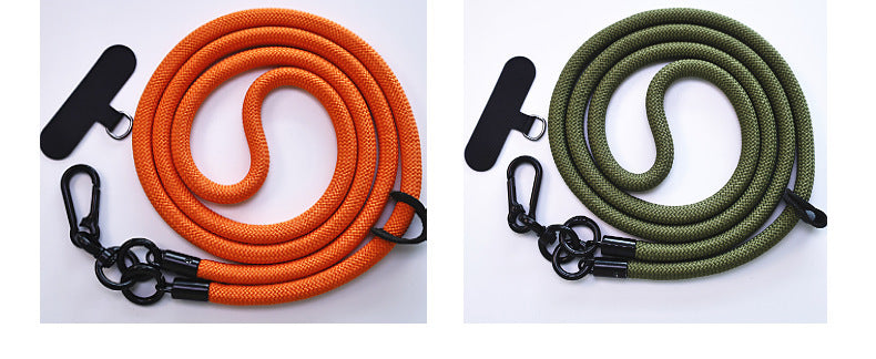 Adjustable woven phone strap in blue