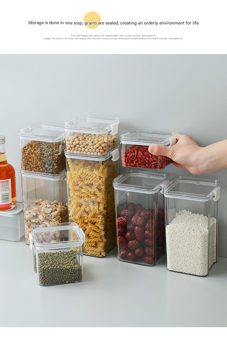 transparent food storage container for grains