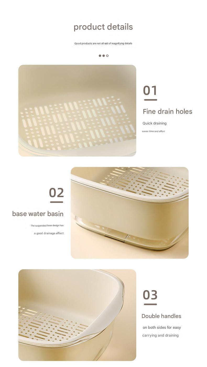 Double Layer Vegetable Washing Basket Image 2
