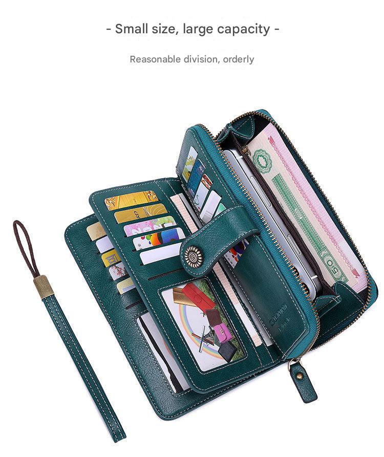 light blue zip wallet for women