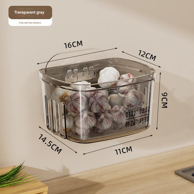 Hanging storage rack filled with spices