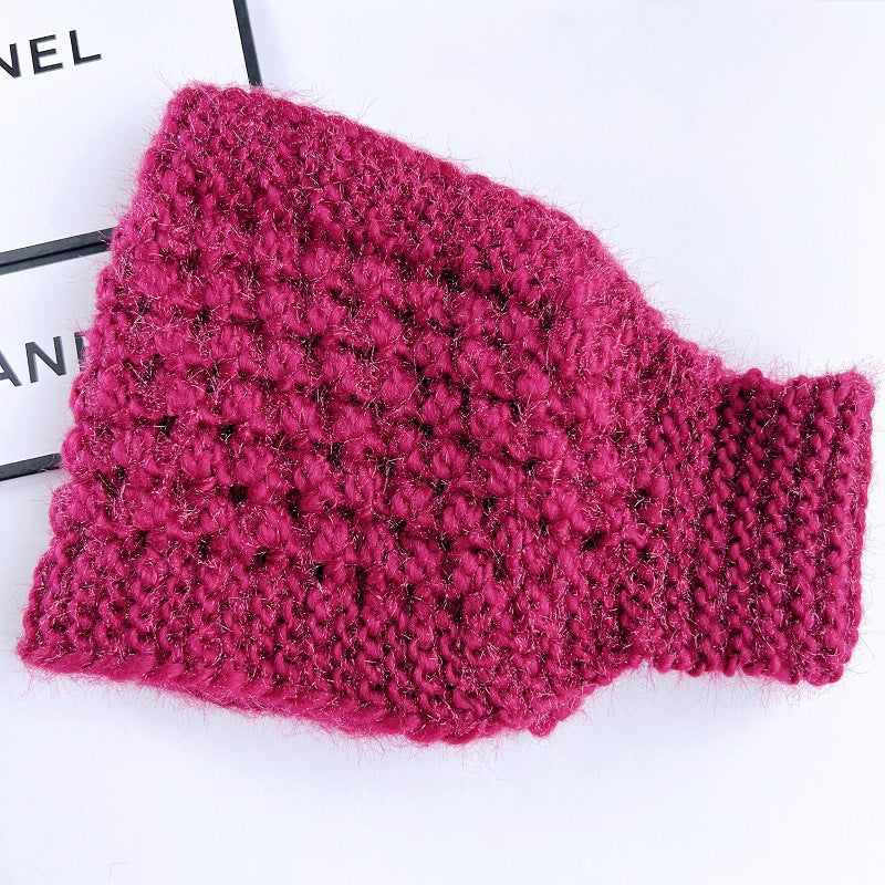 Knitted ear warmer burgundy