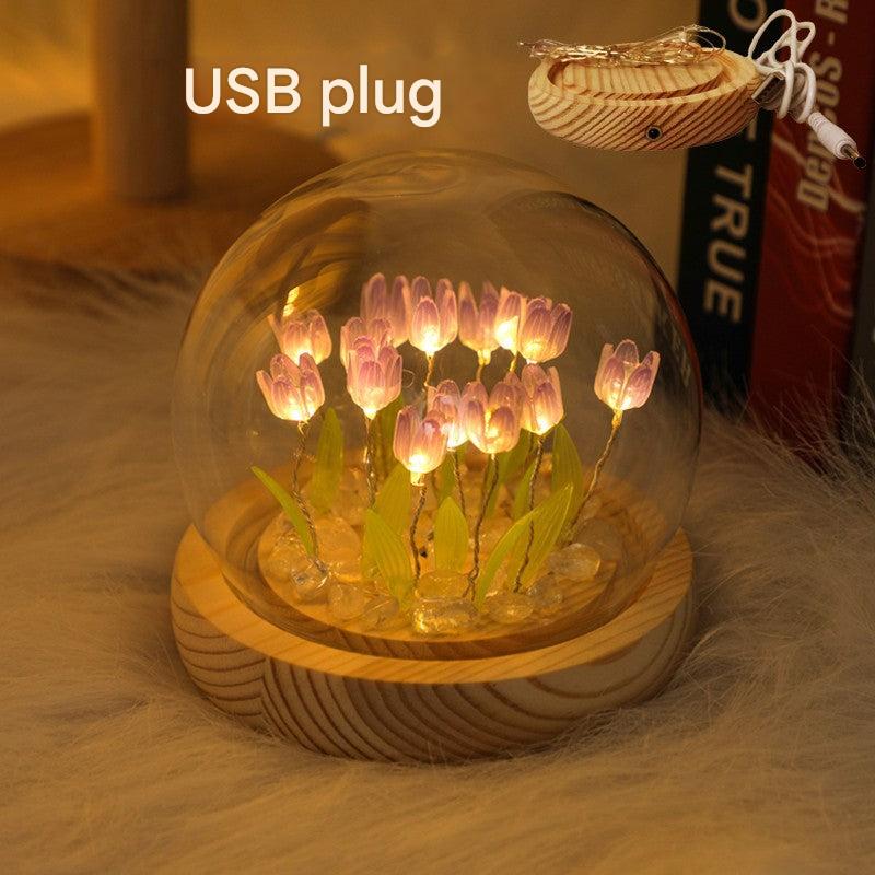 DIY tulip night light assembled view