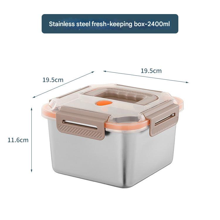 Stainless steel food storage container with lid