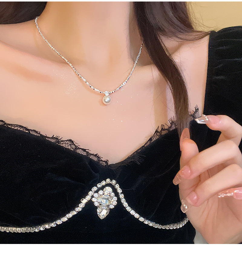 Chic Women's Silver Pearl Necklace Image 9