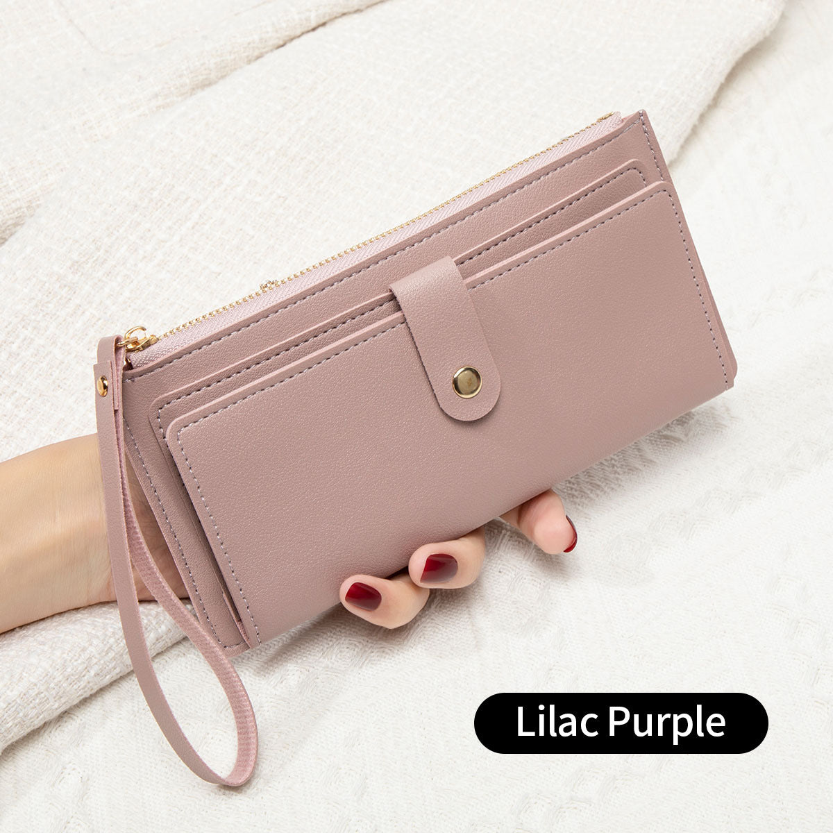 Stylish women's wallet in lilac color