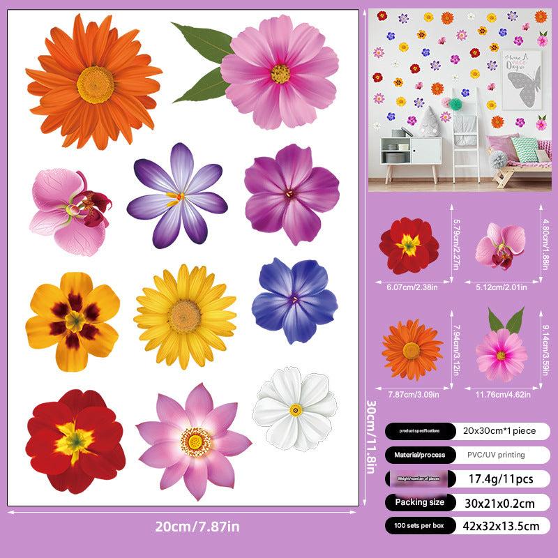 Bright wall stickers in various floral patterns