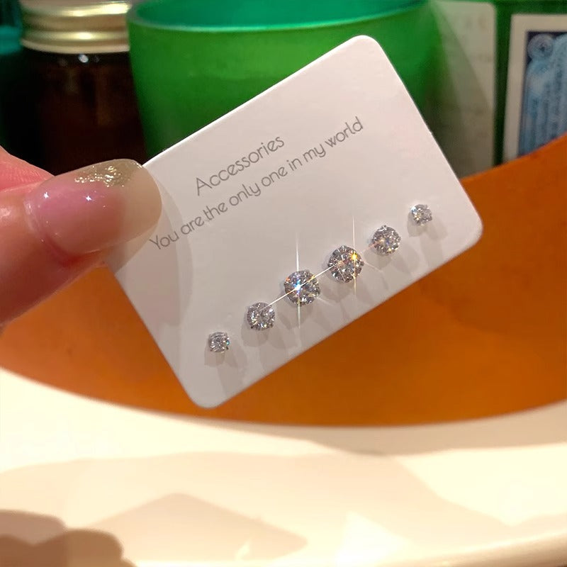 Elegant zircon ear studs for women image 1