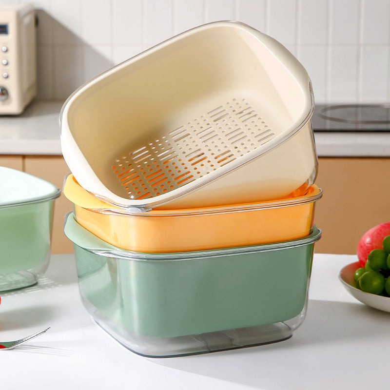Double Layer Vegetable Washing Basket Image 6